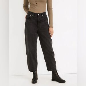 Madewell Tall Balloon Jeans in Noll Wash Black Straight Leg Women's Jeans Sz 27